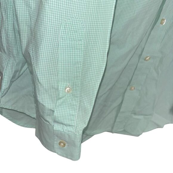 vineyard vines whale shirt mens large plaid green white long sleeve button shirt - Picture 10 of 11